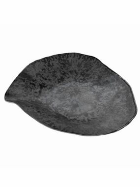 Foorer Indulge No. 8 Porcelain Dinner Plate Graphite Grey Silver Textured